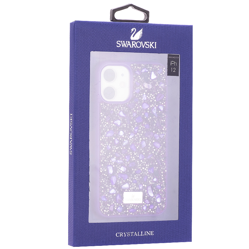 Чехол-накладка силиконовая со стразами SWAROVSKI Crystalline для iPhone 12 mini (5.4") Ульрафиолет