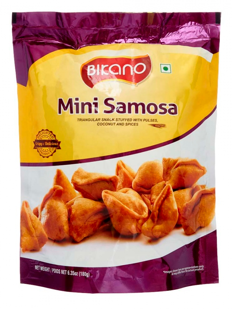 Bikano MINI SAMOSA Закуска с начинкой из бобовых, кокоса и специй, треугольная 180г