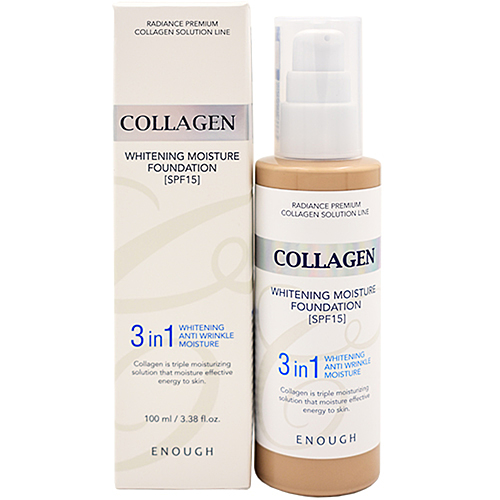 ENOUGH COLLAGEN 3 in 1 WHITENING MOISTURE FOUNDATION SPF15 #21 Тональный крем для лица осветляющий