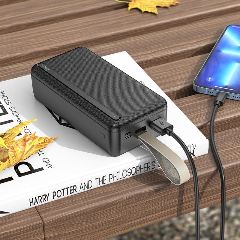 Аккумулятор внешний универсальный Hoco J91B 30000 mAh Strong and Wear-Resistant power bank (2USB:5V-2.1A) Черный