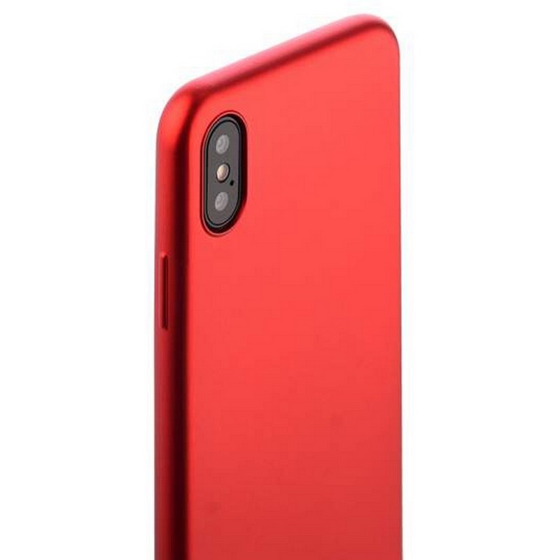 Чехол-накладка силиконовый J-case Delicate Series Matt 0.5mm для iPhone XS/ X (5.8") Красный