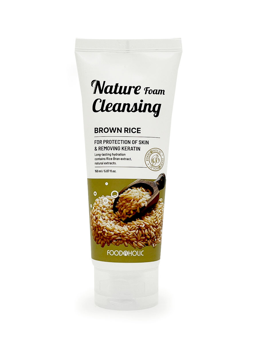 FOODAHOLIC NATURE FOAM CLEANSING #BROWN RICE Увлажняющая пенка для умывания с экстрактом коричневого риса