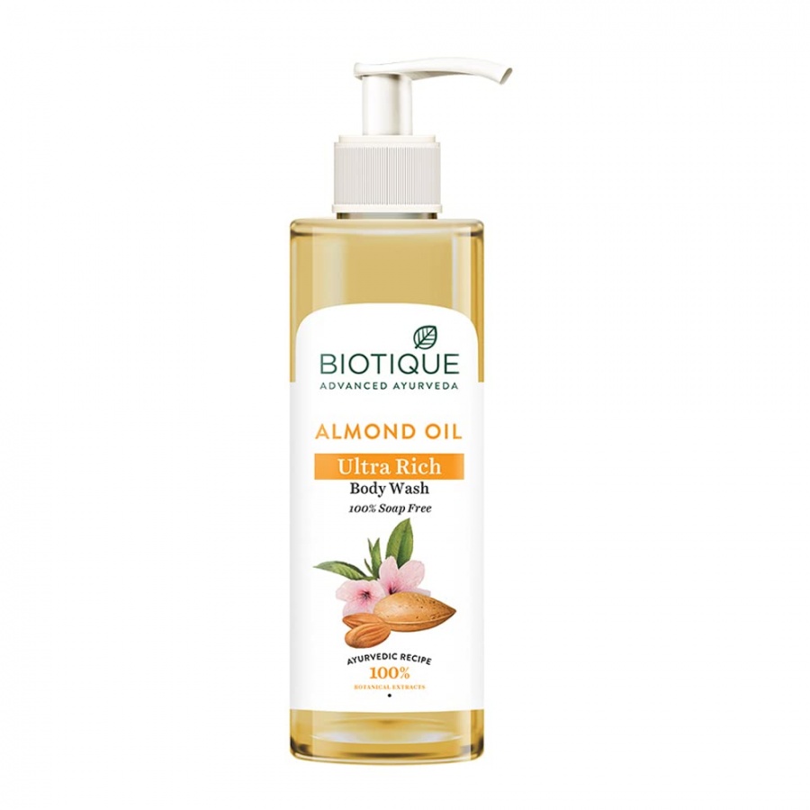 Biotique Almond Oil Ultra Rich Body Wash Питательный гель для душа на основе миндального масла 200мл