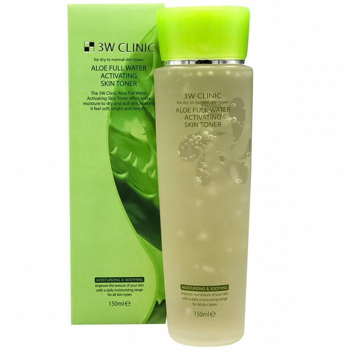 3W CLINIC Aloe Full Water Activating Skin Toner Увлажняющий тонер с экстрактом алоэ