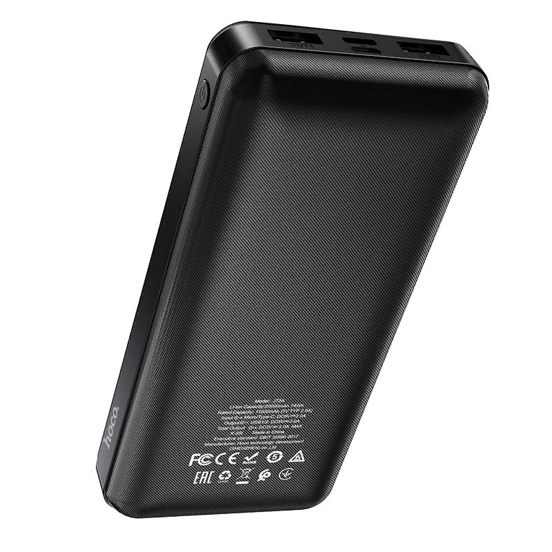 Аккумулятор внешний универсальный Hoco J72A 20000 mAh Easy travel mobile power bank (2USB:5V-2.0A Max) Черный