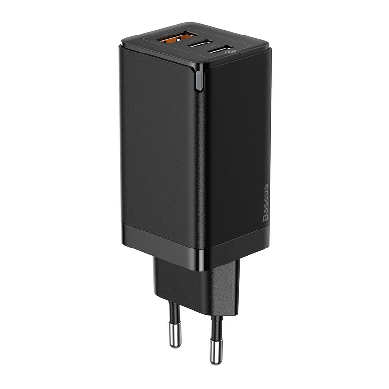 Адаптер питания Baseus Gan2 Pro 65W Quick Charger A+C EU (USB+2Type-C: 5V 3.0A) CCGAN2P-B01 Черный