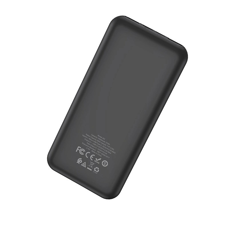 Аккумулятор внешний универсальный Hoco J52 10000 mAh New mobile power bank (2USB:5V-2.0A Max) Черный