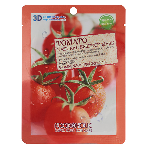 FOODAHOLIC NATURAL ESSENCE MASK #TOMATO 3D Маска для лица с экстрактом томата