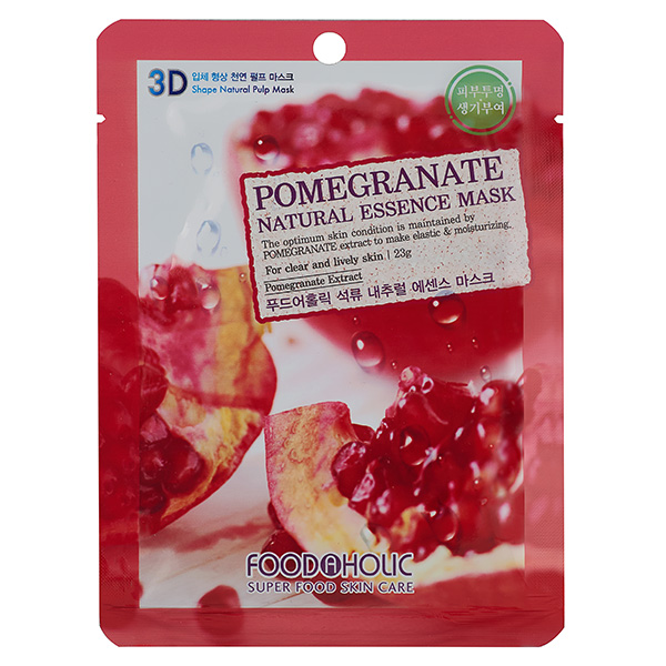 FOODAHOLIC NATURAL ESSENCE MASK #POMEGRANATE 3D Маска для лица с экстрактом граната