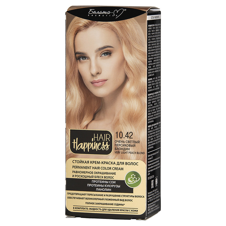 HAIR Happiness Стойкая крем-краска для волос  тон № 10.42 Очень светлый персиковый блондин