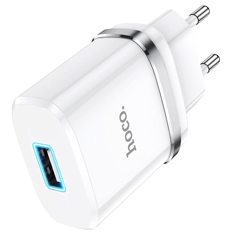 Адаптер питания Hoco N1 Ardent single port charger Apple&Android (USB: 5V max 2.4A) Белый