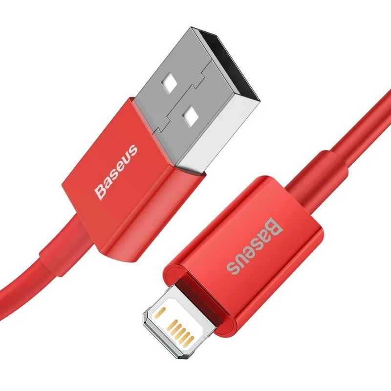 USB дата-кабель Baseus Superior Series Fast Charging Data Cable Lightning 2.4A (CALYS-A09) 1.0м Красный