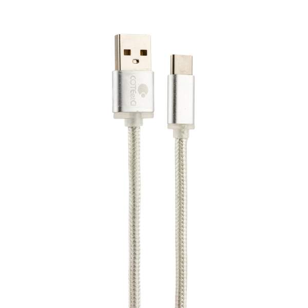 USB дата-кабель COTECi M20 NYLON series Type-C Cable CS2128-0.2M-TS (0.2m) Серебристый