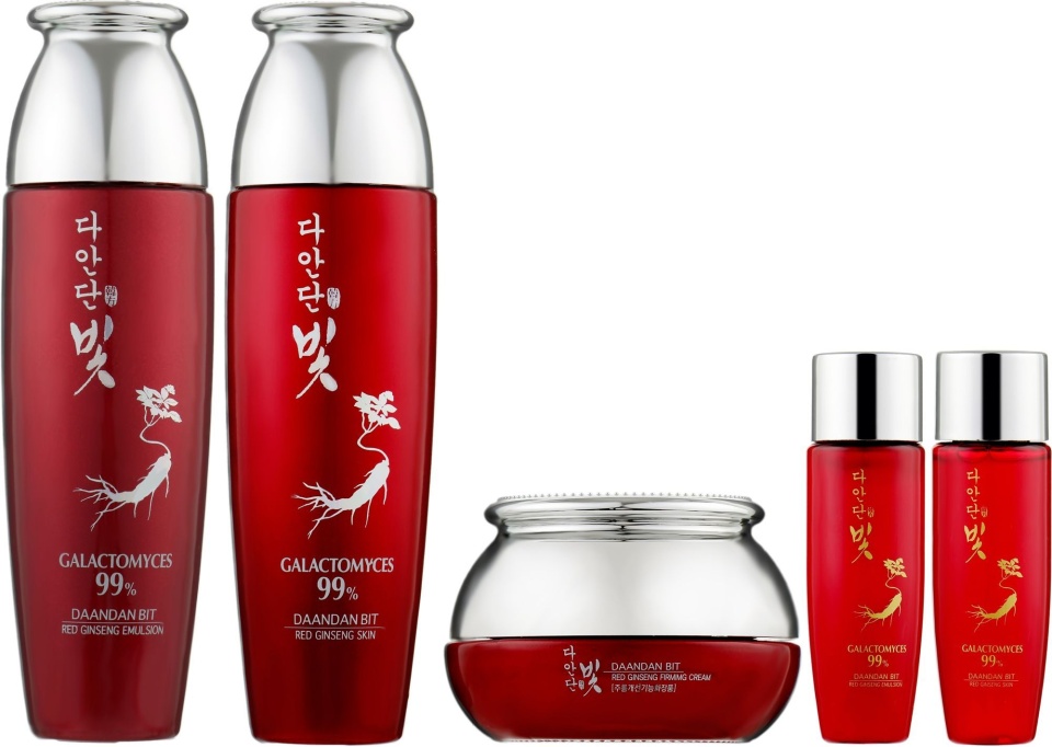 DAANDAN BIT PREMIUM RED GINSENG 3SET Набор: Антивозрастной тонер для лица с экстрактом красного женьшеня, Антивозрастная эмульсия для лица с экстракто