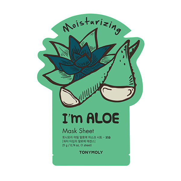 TONYMOLY I'm ALOE Mask Sheet Moisturizing Тканевая маска для лица с экстрактом алоэ увлажняющая