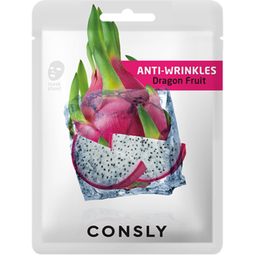 Consly Маска тканевая антивозрастная с экстрактом драгонфрута - Dragon fruit mask pack, 20мл