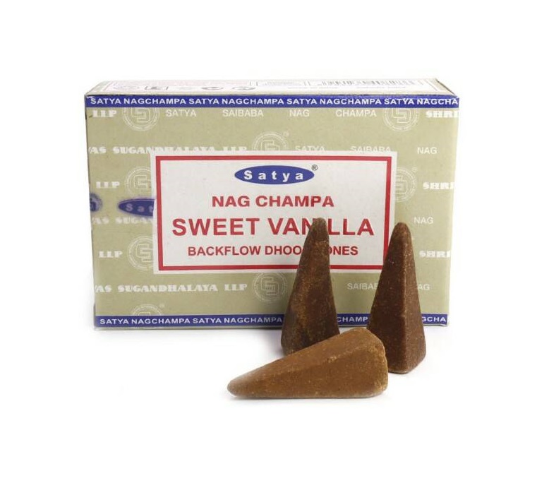 SATYA Sweet Vanilla Dhoop Cone Благовония конусы 12шт