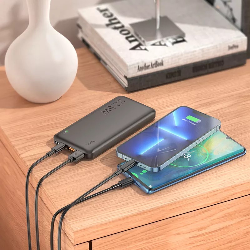 Аккумулятор внешний универсальный Hoco J101 10000 mAh Astute PD22.5W+QC3.0 power bank (2USB:5V-4.5A/ Type-C: 5V-2.4A) Черный