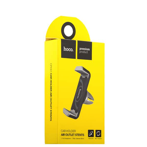 Автомобильный держатель Hoco CPH01 Mobile holder for car outlet универсальный в решетку черный