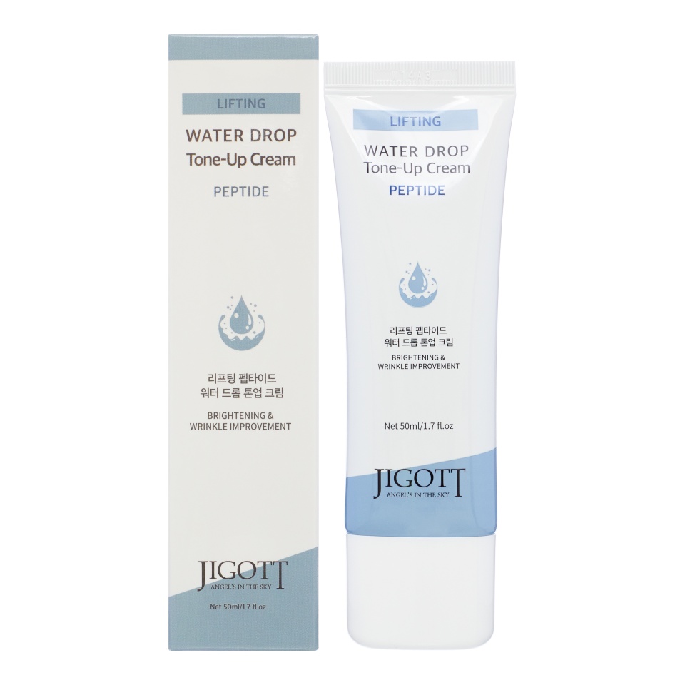 JIGOTT Lifting Peptide Water Drop Tone Up Cream Увлажняющий и выравнивающий тон крем для лица с пептидами и эффектом лифтинга