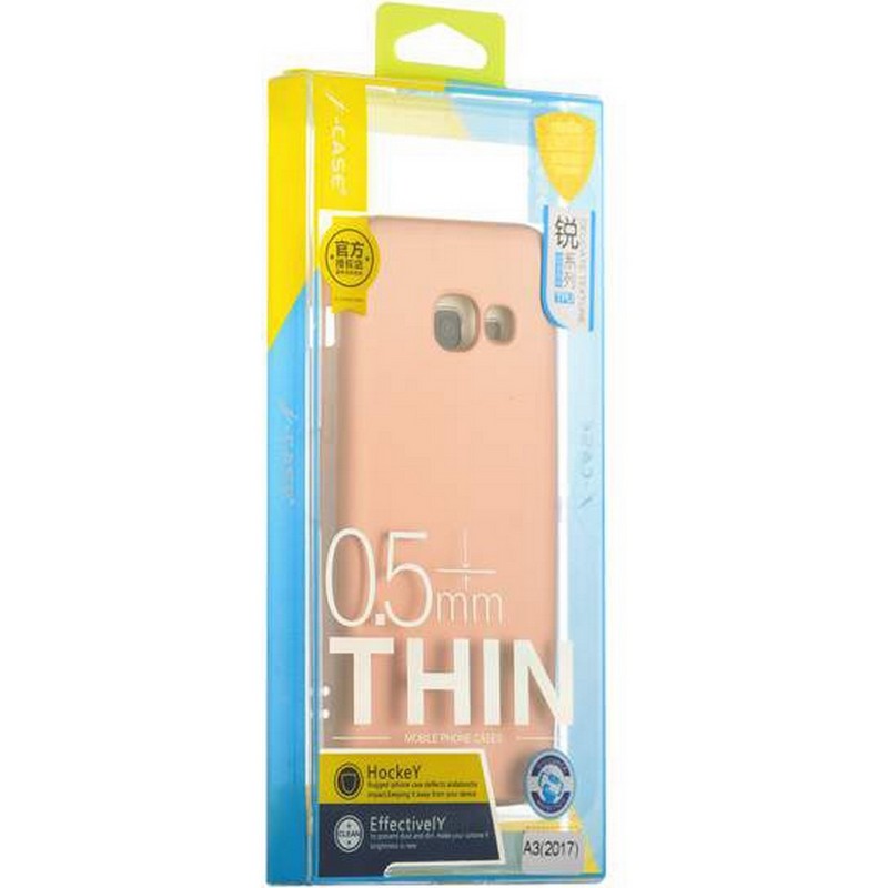 Чехол-накладка силиконовый J-case Delicate Series Matt 0.5mm для Samsung Galaxy A3 (2017) Розовое золото