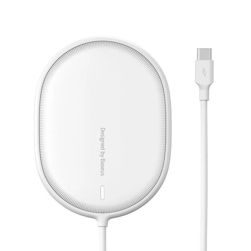 Беспроводное зарядное устройство Baseus Light Magnetic Wireless MagSafe Charger для iPhone 12 Series (WXQJ-02) Белый