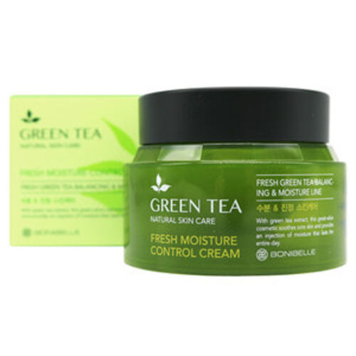 Enough Крем для лица с зеленым чаем - Bonibelle green tea fresh moisture control cream, 80мл