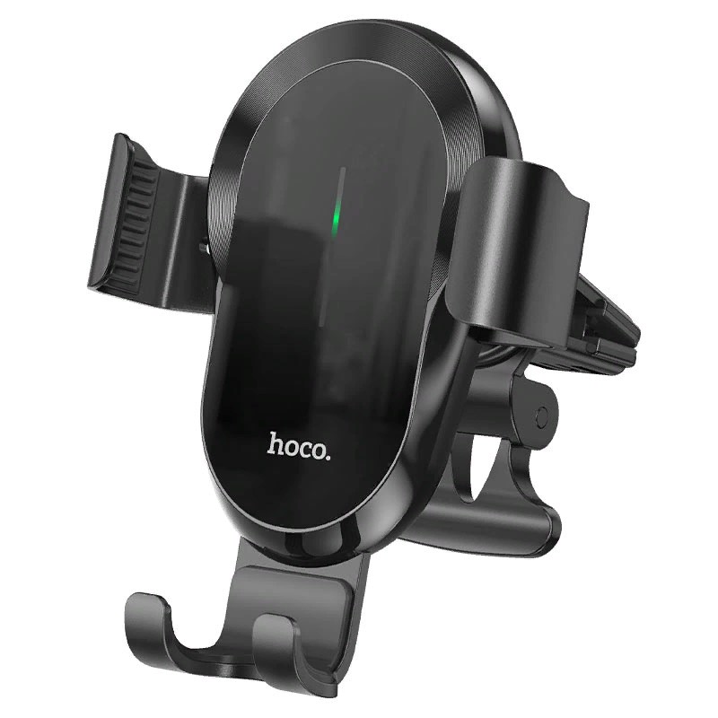 Автомобильное беспроводное Qi зарядное устройство Hoco CA105 Guide three-axis linkage wireless charging car holder универсальный в решетку черный