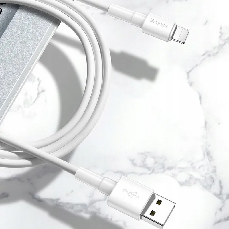 USB дата-кабель Baseus Mini White Cable Lightning 2.4A (CALSW-02) 1.0м Белый