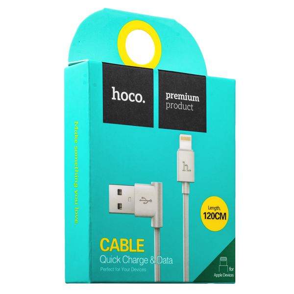 USB дата-кабель Hoco UPL11 L Shape Lightning (1.2 м) Белый