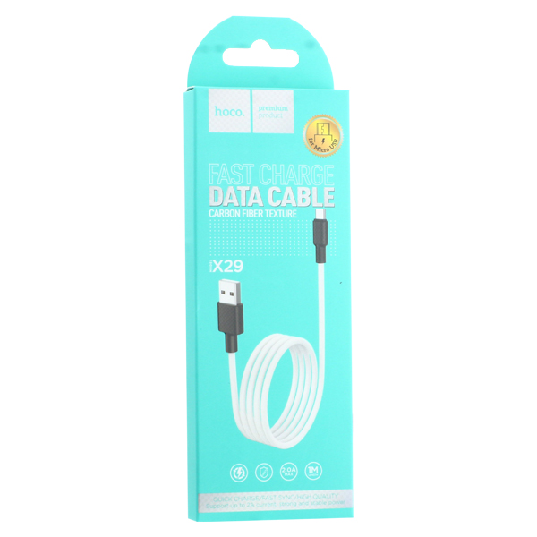 USB дата-кабель Hoco X29 Superior style charging data cable MicroUSB (1.0 м) White Белый