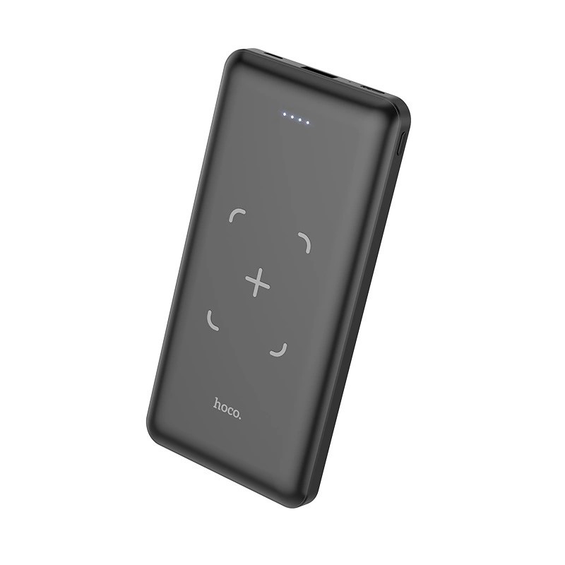 Аккумулятор внешний универсальный & беспроводное зарядное Hoco J50 10000 mAh Surf power mobile power bank (2USB:5V-2.0A Max) Черный