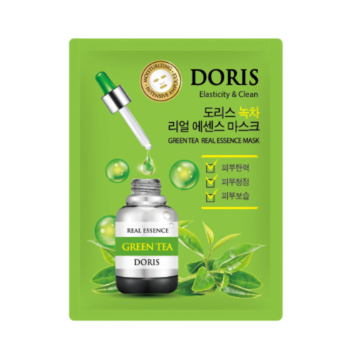 Doris Набор тканевых масок для лица «зеленый чай» - Green tea real essence mask