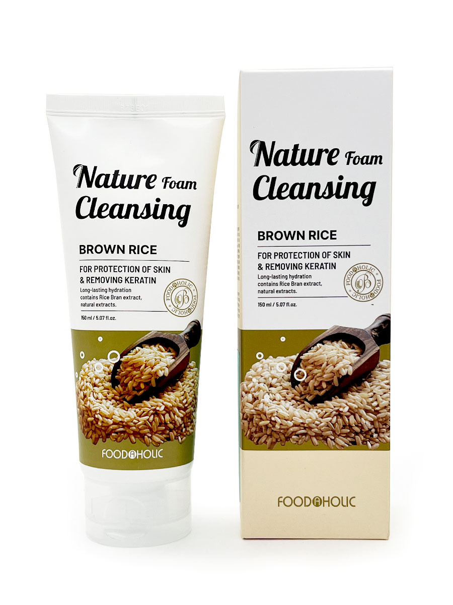 FOODAHOLIC NATURE FOAM CLEANSING #BROWN RICE Увлажняющая пенка для умывания с экстрактом коричневого риса