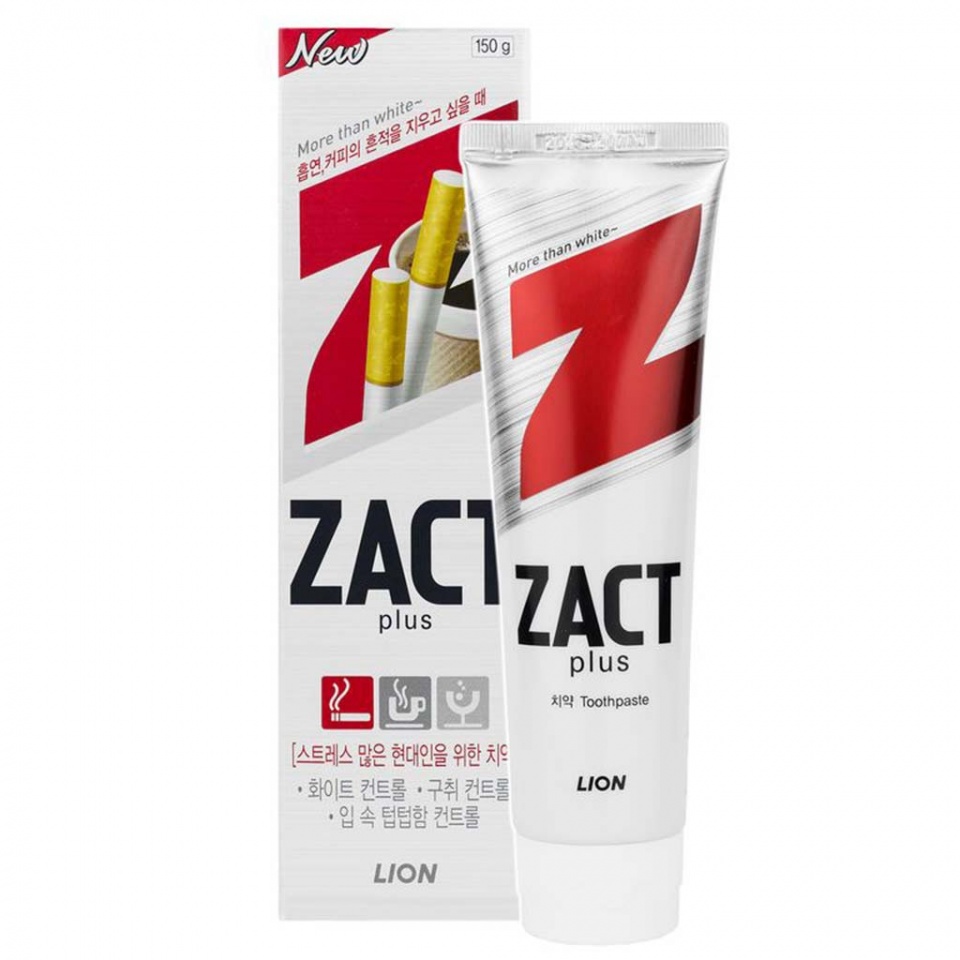 Зубная паста Zact Plus, Отбеливающая LION 150 г