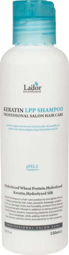 Lador Шампунь для волос кератиновый - PH 6.0 Keratin LPP shampoo, 150мл