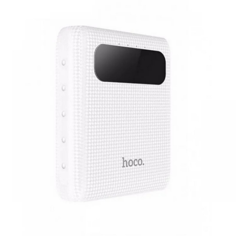 Аккумулятор внешний универсальный Hoco B20-10000 mAh Mige Power Bank (2USB: 5V-2.1A) White Белый