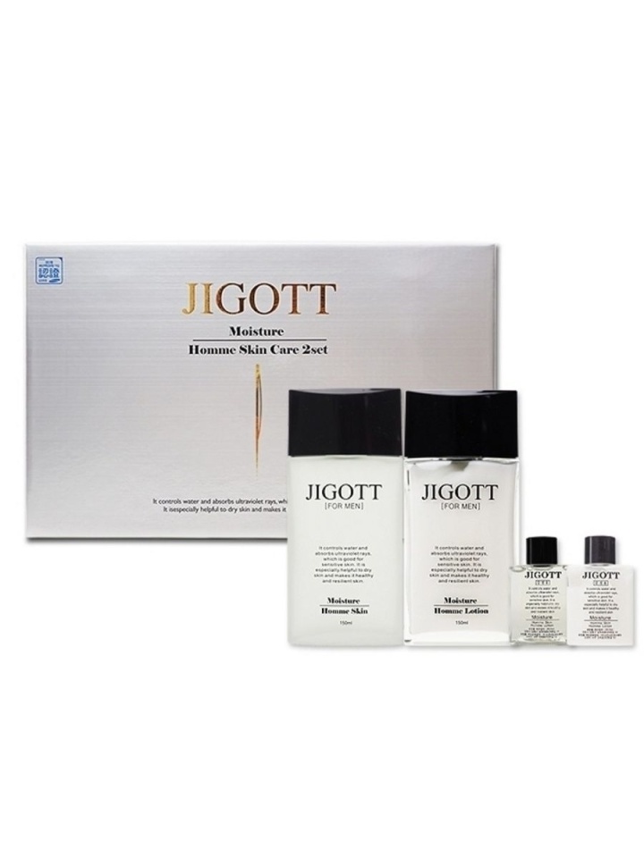 JIGOTT MOISTURE HOMME SKIN CARE 2SET Набор: Мужской увлажняющий лосьон для лица, Мужской увлажняющий тонер для лица