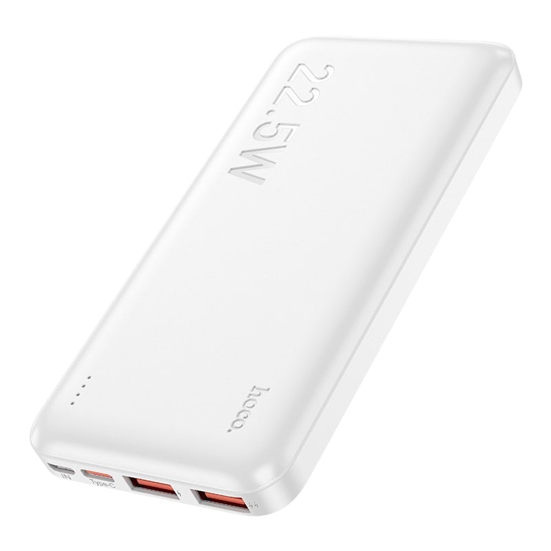 Аккумулятор внешний универсальный Hoco J101 10000 mAh Astute PD22.5W+QC3.0 power bank (2USB:5V-4.5A/ Type-C: 5V-2.4A) Белый