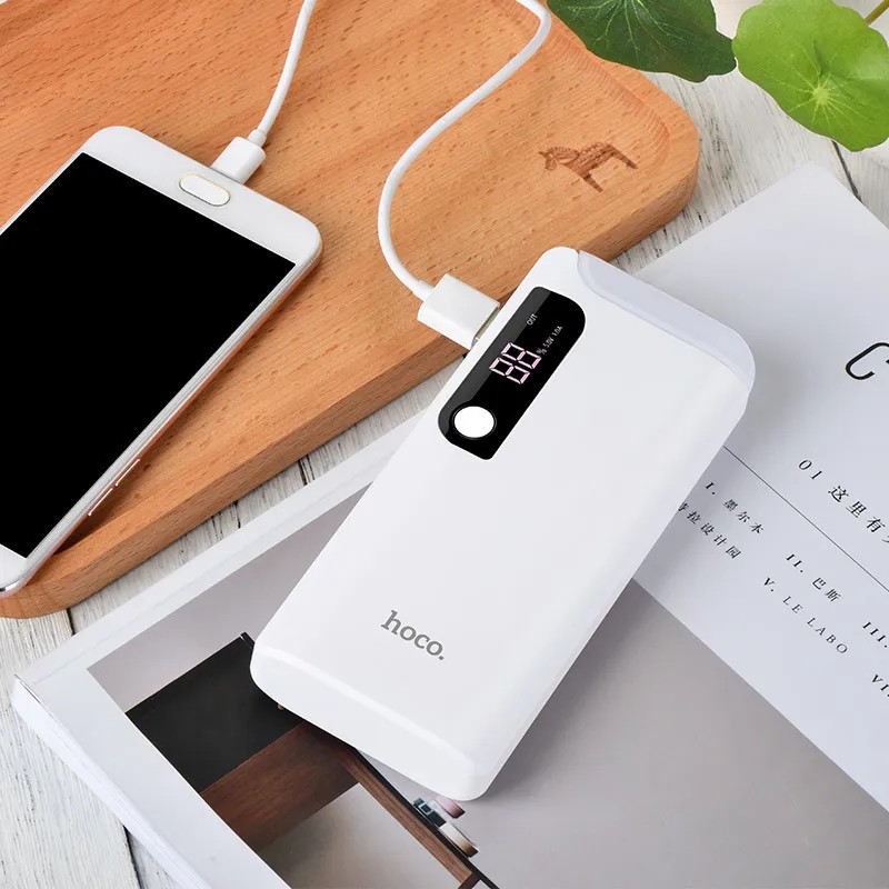 Аккумулятор внешний универсальный Hoco B27-15000 mAh Pusi Power Bank (2USB: 5V-2.0A) White Белый