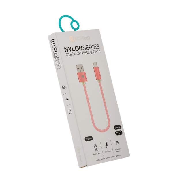 USB дата-кабель COTECi M20 NYLON series Type-C Cable CS2128-0.2M-TS (0.2m) Серебристый