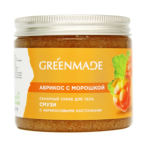 Скраб для тела сахарный "Смузи с абрикосовыми косточками" Greenmade 250 г