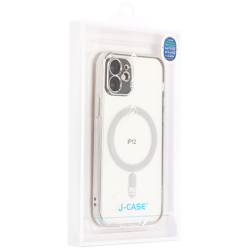 Чехол-накладка силиконовая J-case Magsafe Series для iPhone 12 (6.1") Серебристый