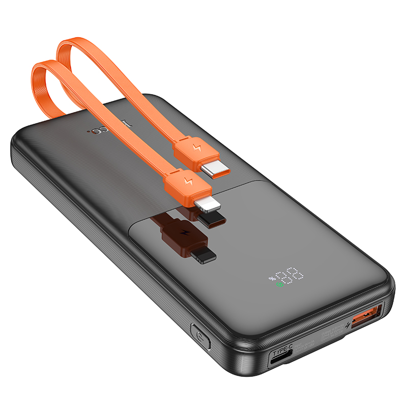 Аккумулятор внешний универсальный Hoco J119 10000 mAh Sharp charger PD22.5W+QC3.0 power bank (USB:5V-3A/ Type-C: 5V-3A) Черный