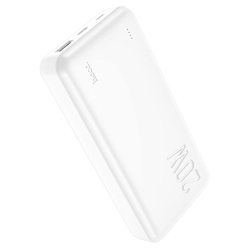 Аккумулятор внешний универсальный Hoco J87A 20000 mAh Tacker PD20W+QC3.0 power bank (USB:5V-3.0A Max) Белый