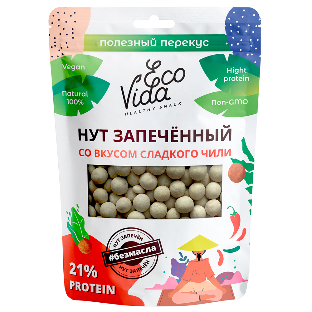 Нут, запечённый со вкусом сладкого чили EcoVida 100 г