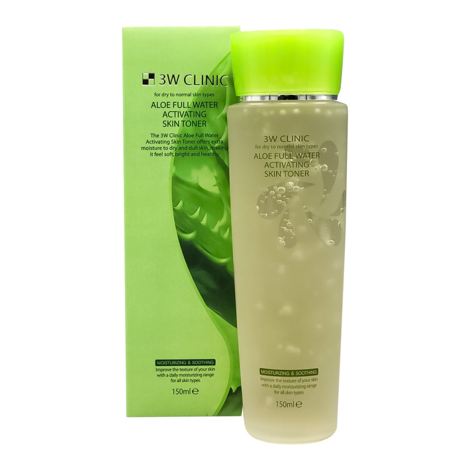 3W CLINIC Aloe Full Water Activating Skin Toner Увлажняющий тонер с экстрактом алоэ