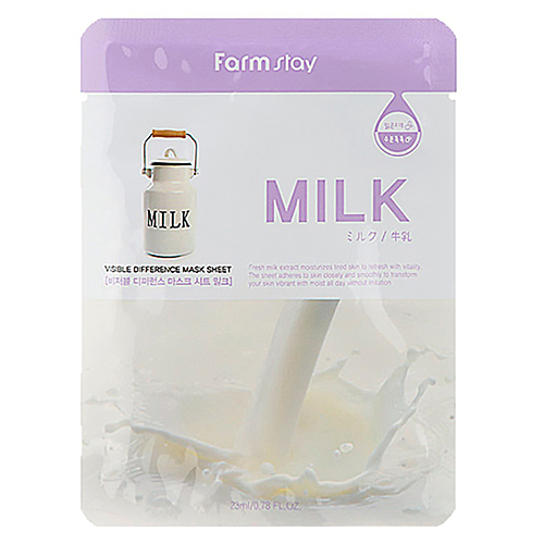 FarmStay Маска тканевая с молочными протеинами - Visible difference milk mask pack, 23мл