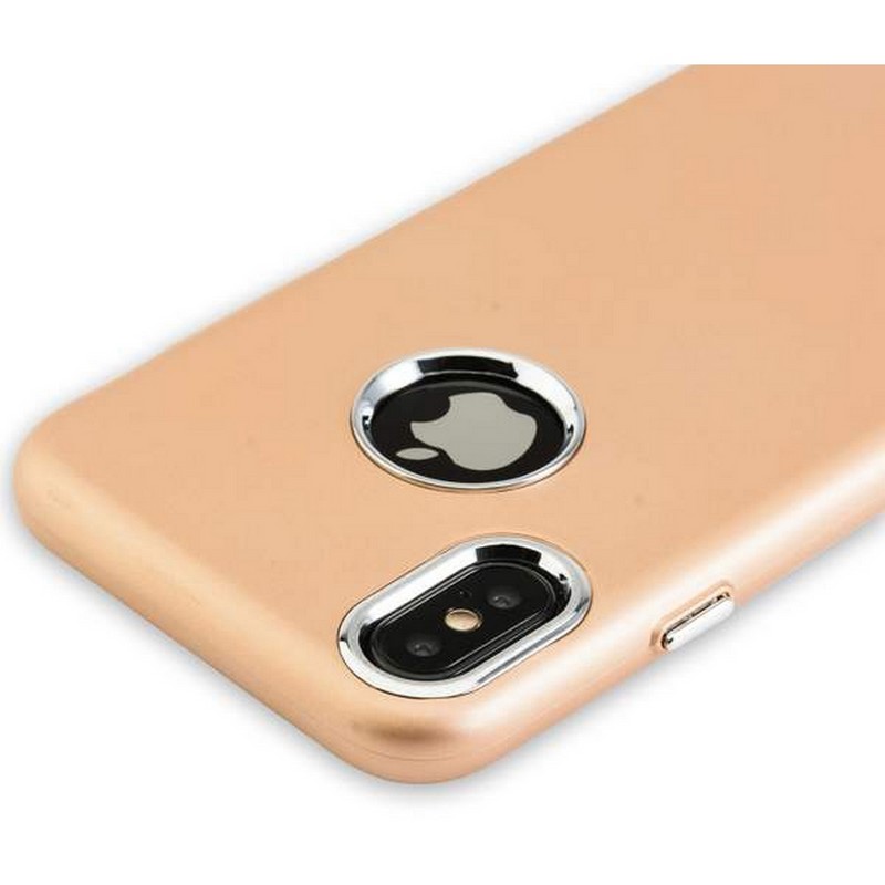 Чехол-накладка силиконовый J-case Metal touch Series Matt 0.5mm для iPhone XS/ X (5.8") Золотистый