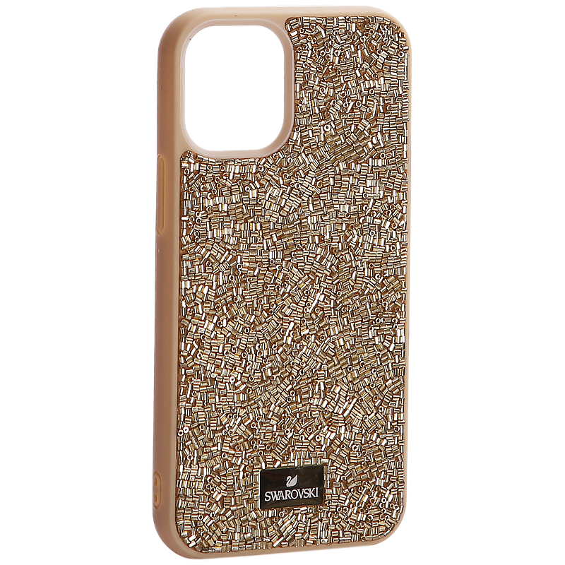 Чехол-накладка силиконовая со стразами SWAROVSKI Crystalline для iPhone 12 mini (5.4") Золотой